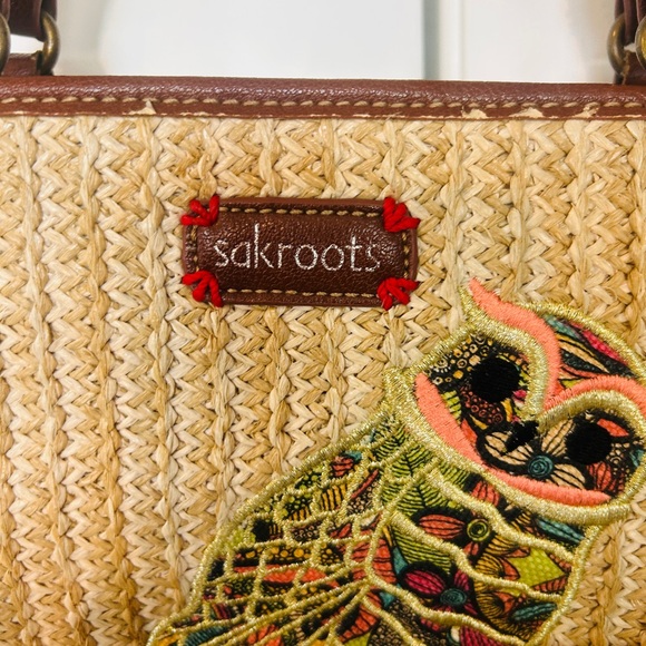 Sakroots Brown and Tan Owl Embroidered Shoulder Bag - Picture 2 of 6